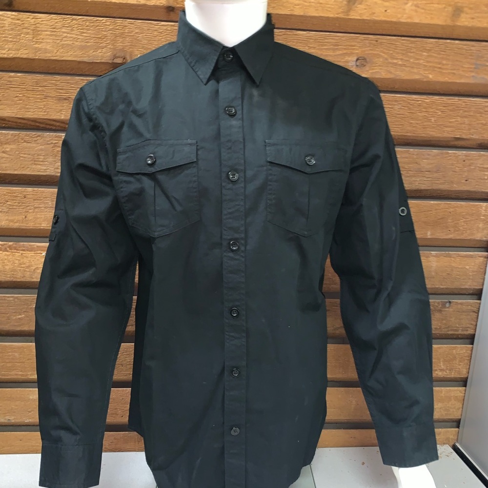 Men's Black Casual Button Down Shirt